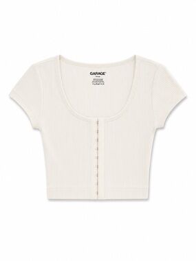 ❁ 3/$15 ❁ Garage White Hook-and-Eye Crop Top, Size XS
